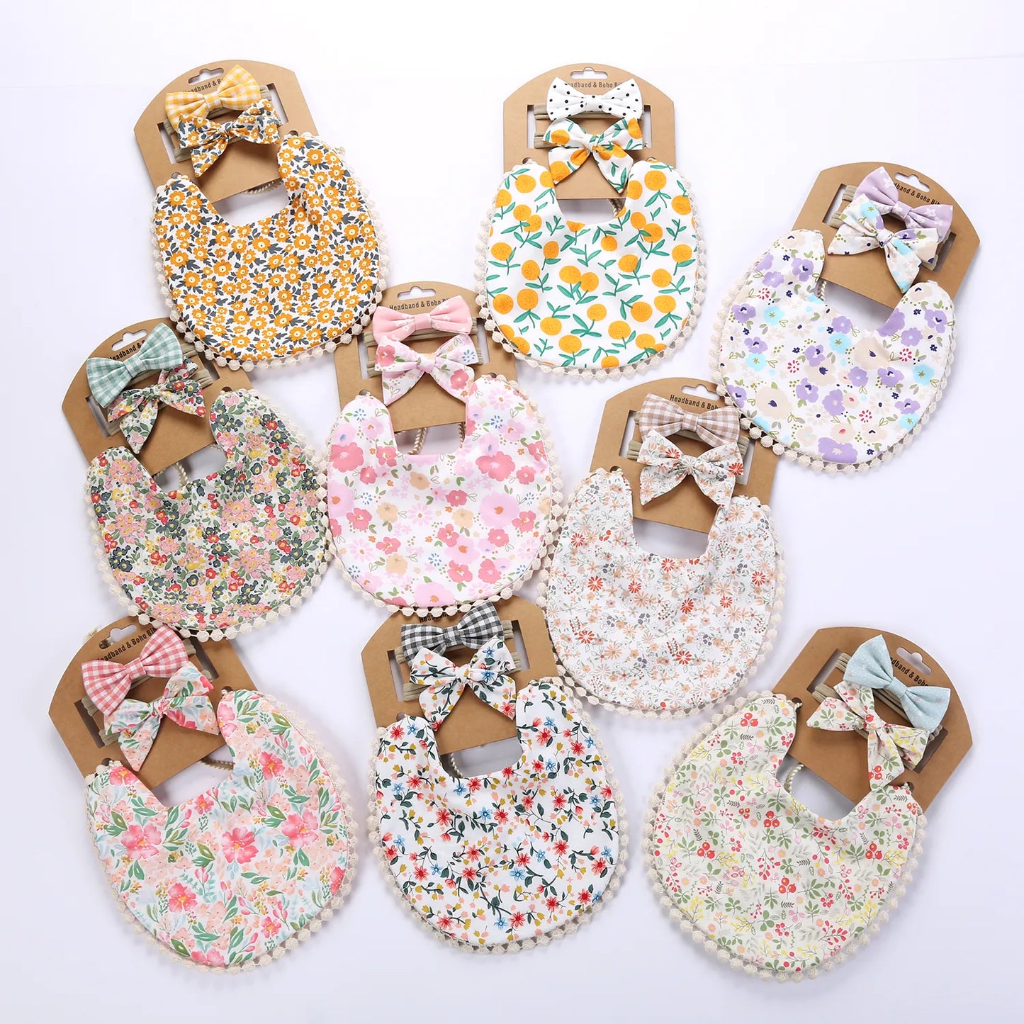 Headband Tassel Floral Print Bibs Bandana