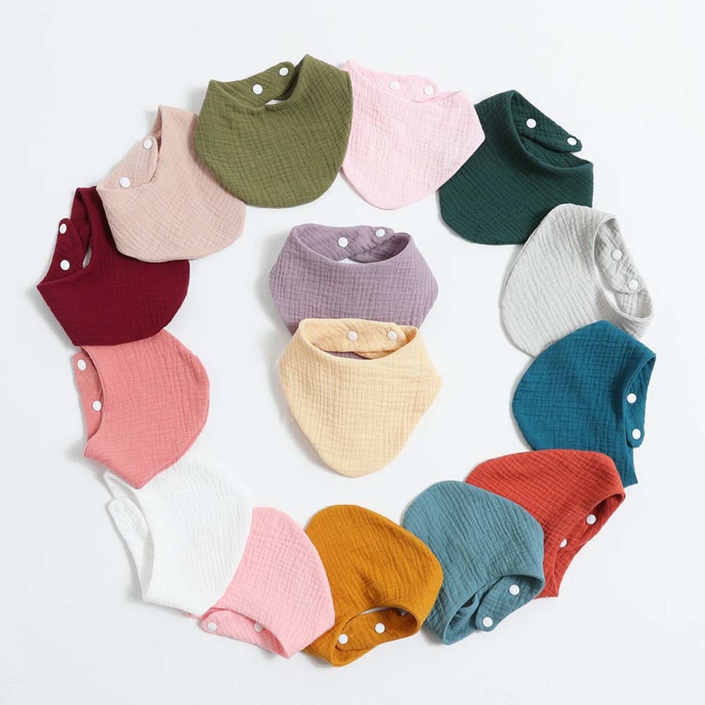 Baby Bibs Solid Color Triangle Scarf