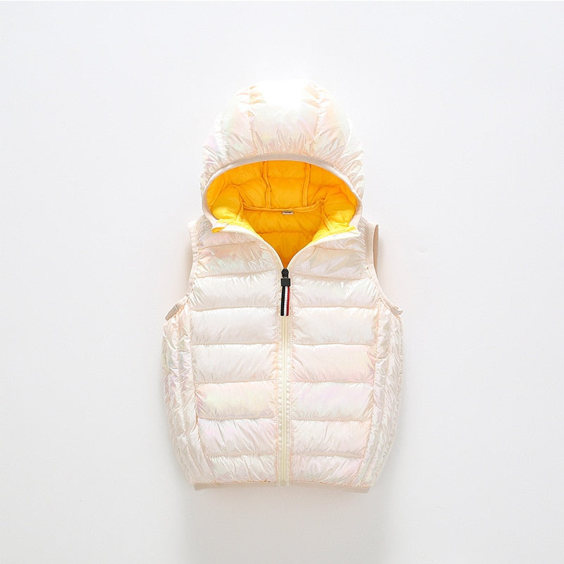 Hooded Child Waistcoat Children Outerwear Kids Jackets Warm Cotton Baby Boys Girls Vest For Spring Autumn 3-14 Years Old