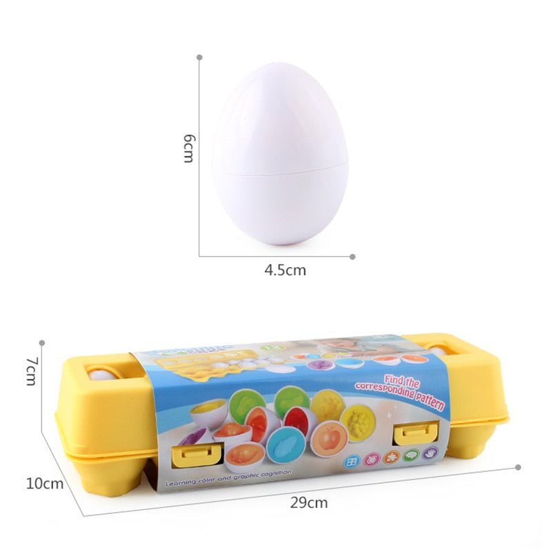 Baby Montessori Toys Egg Puzzle Games Kids Toys Color Shape Matching Eggs Educational Toys for Children 0-3 Years Old Boys Girls