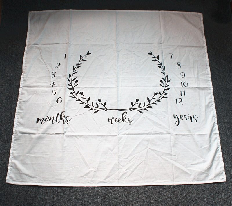 Baby Milestone Blanket Growth Milestone Blanket Photography Prop Background Cloth Newborn Infant Baby Photography Blanket